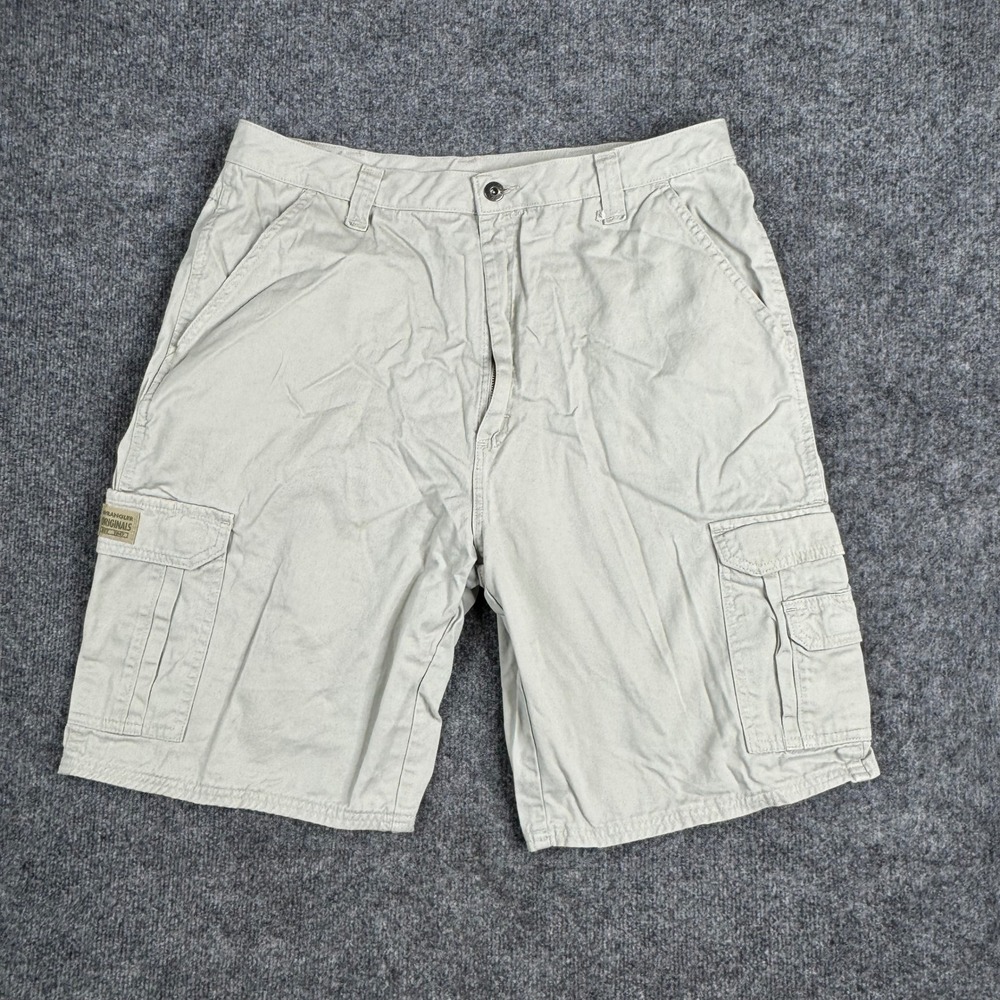 Wrangler Cargo Shorts Mens Size 36 Beige Tan Cotton Relaxed Fit Casual 600RBDP